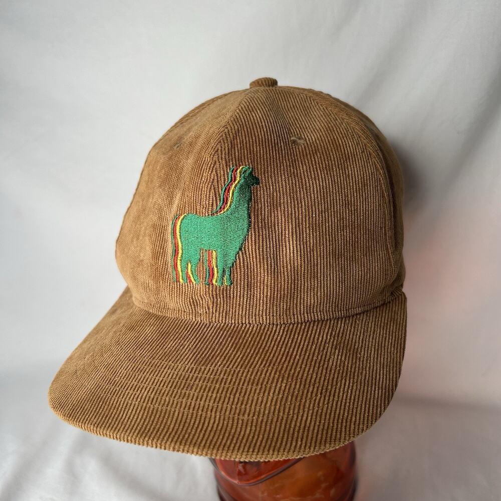 Wookles & Co Corduroy Llama / Alpacha Hat Brown Snapback